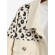 Women's Animal Leopard Corduroy Flap Detail Single Breasted Tunic Long Shirt Jacket Shacket