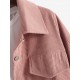 Women's Daily Solid Color Single Breasted Flap Detail Corduroy Shirt Jacket Shacket