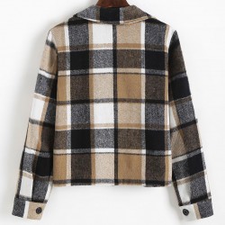 Plaid Check Flap Pocket Shacket