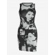 Slinky Figure Printed Mini Tank Dress