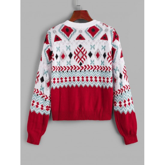 Crewneck Geo Graphic Xmas Sweater