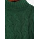 Turtleneck Drop Shoulder Cable Knit Jumper Sweater