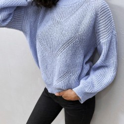 Crew Neck Plain Drop Shoulder Sweater