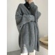 Women's Daily Retro Style Solid Color Cable Knit Open Front Drop Shoulder Oversized Cardigan