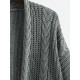 Women's Daily Retro Style Solid Color Cable Knit Open Front Drop Shoulder Oversized Cardigan