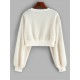 Faux Shearling Drop Shoulder Teddy Sweatshirt