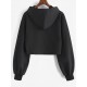 Skeleton Hand Drawstring Crop Hoodie